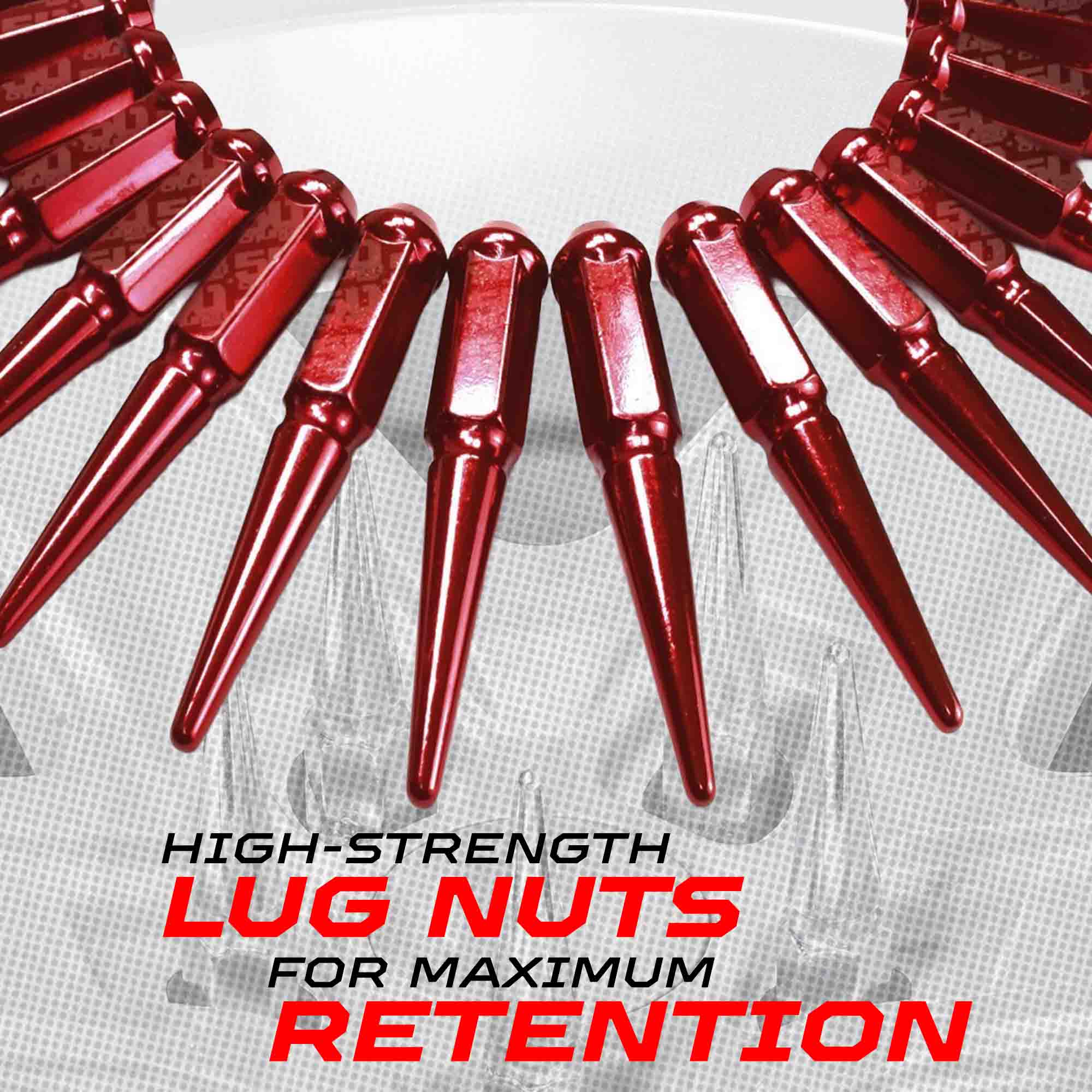 12x1.5mm Extended Spike Lug Nuts - 60 Degree Taper Seat