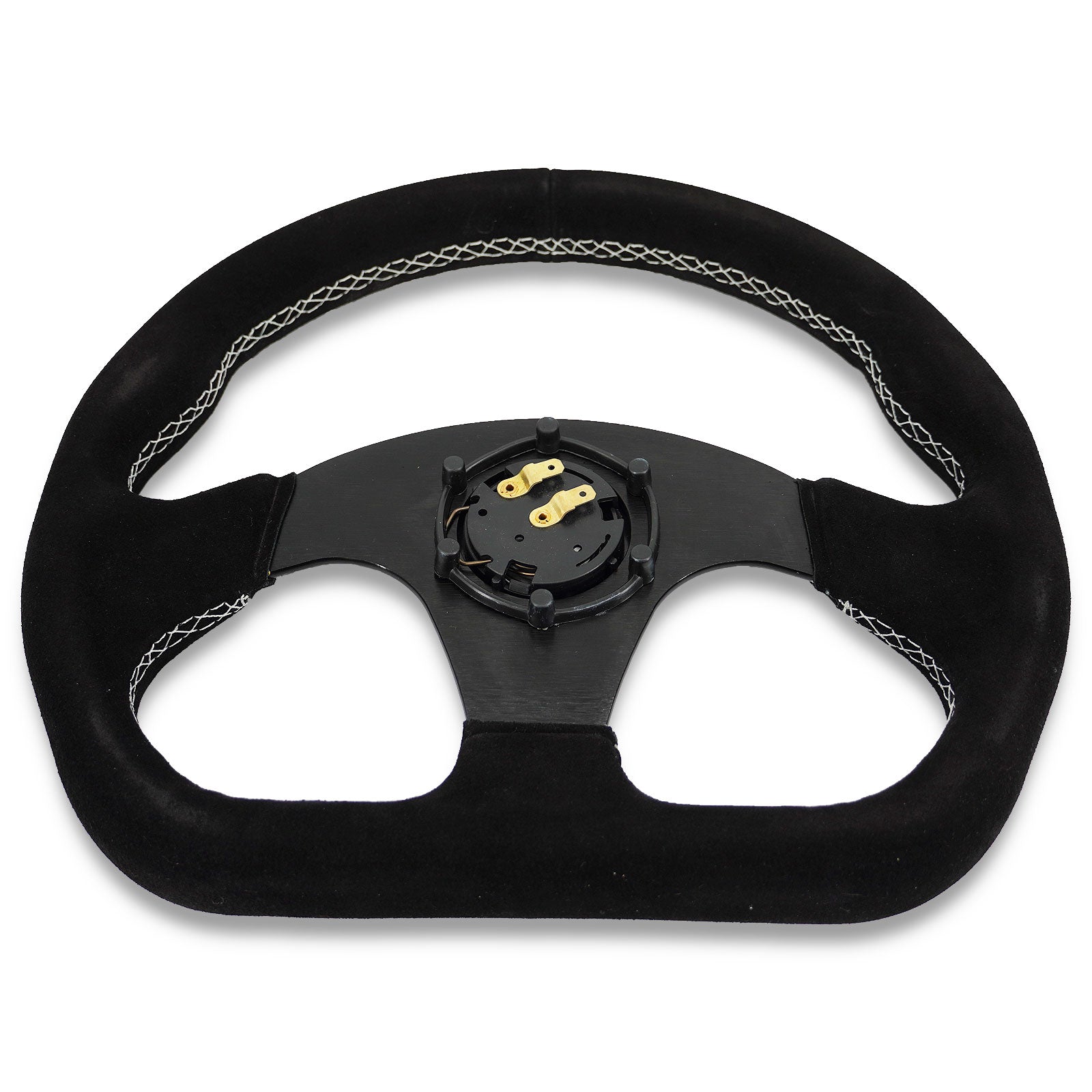 Heartbreak Lightweight Flat Racing Billet 6-Bolt Steering Wheel Black Alcantara Quadro
