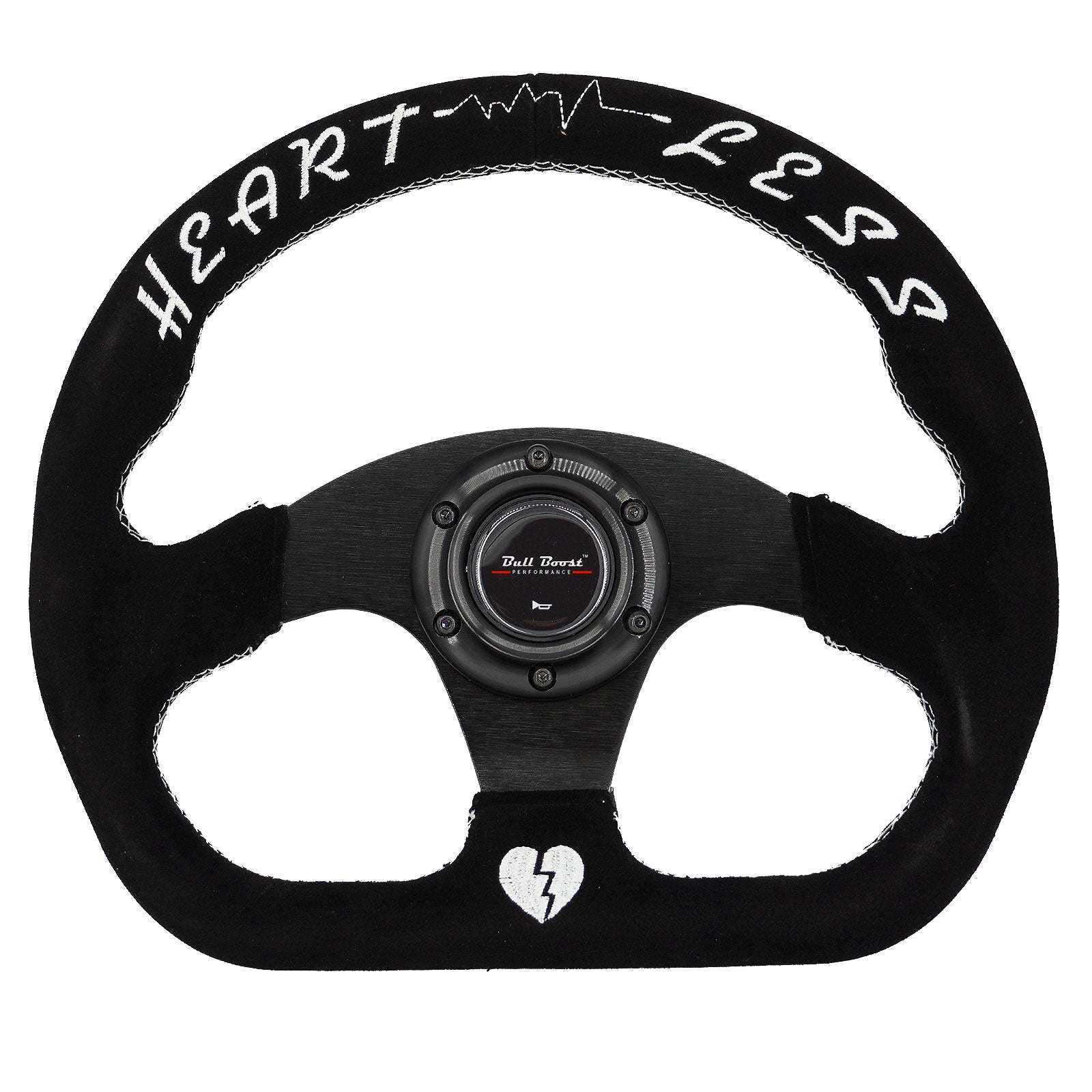 Heartbreak Lightweight Flat Racing Billet 6-Bolt Steering Wheel Black Alcantara Quadro