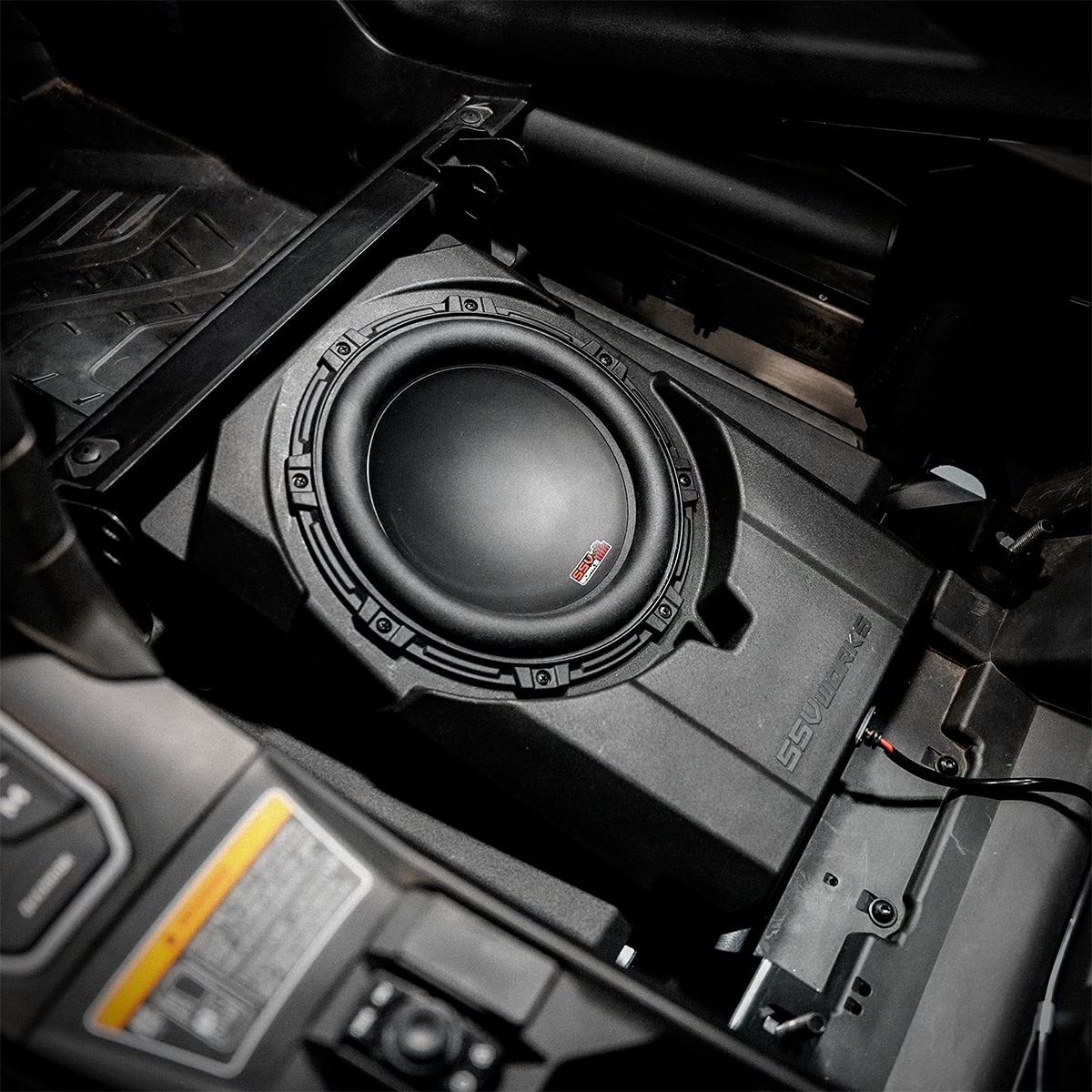 SSV Works Front-Seat (LH or RH) 10" Subwoofer Enclosure for 2024-2026 Can-Am Maverick R & R Max