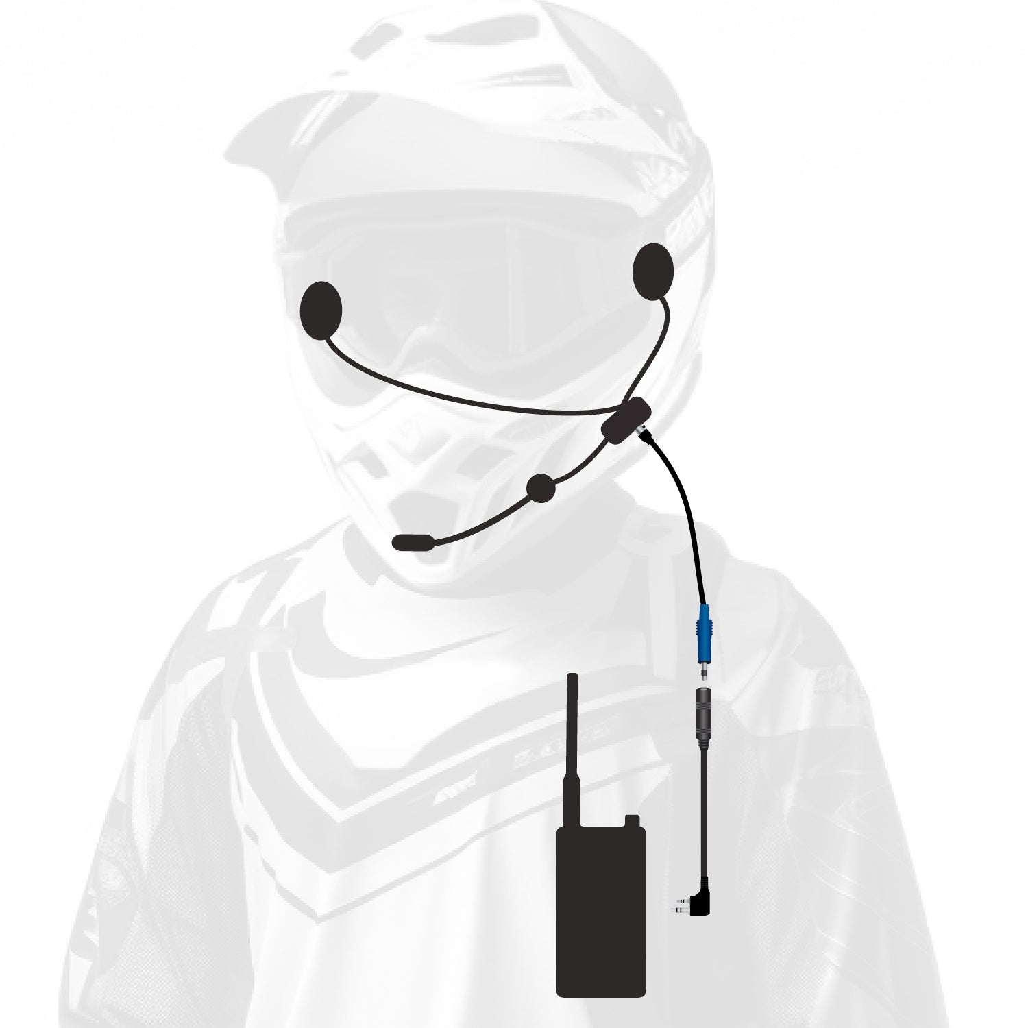 ENDURO Moto Kit -  Includes Helmet Kit and Compact Harness Cable - without Radio