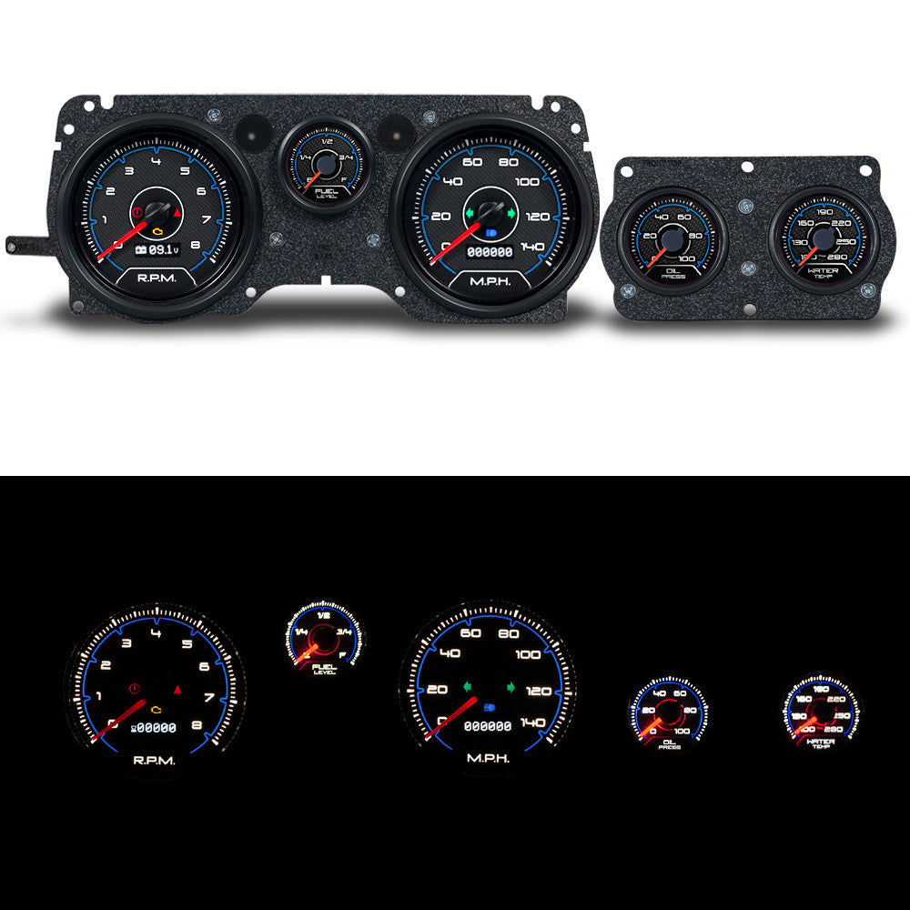 GAUGE KIT BLACK FACE PONTIAC
