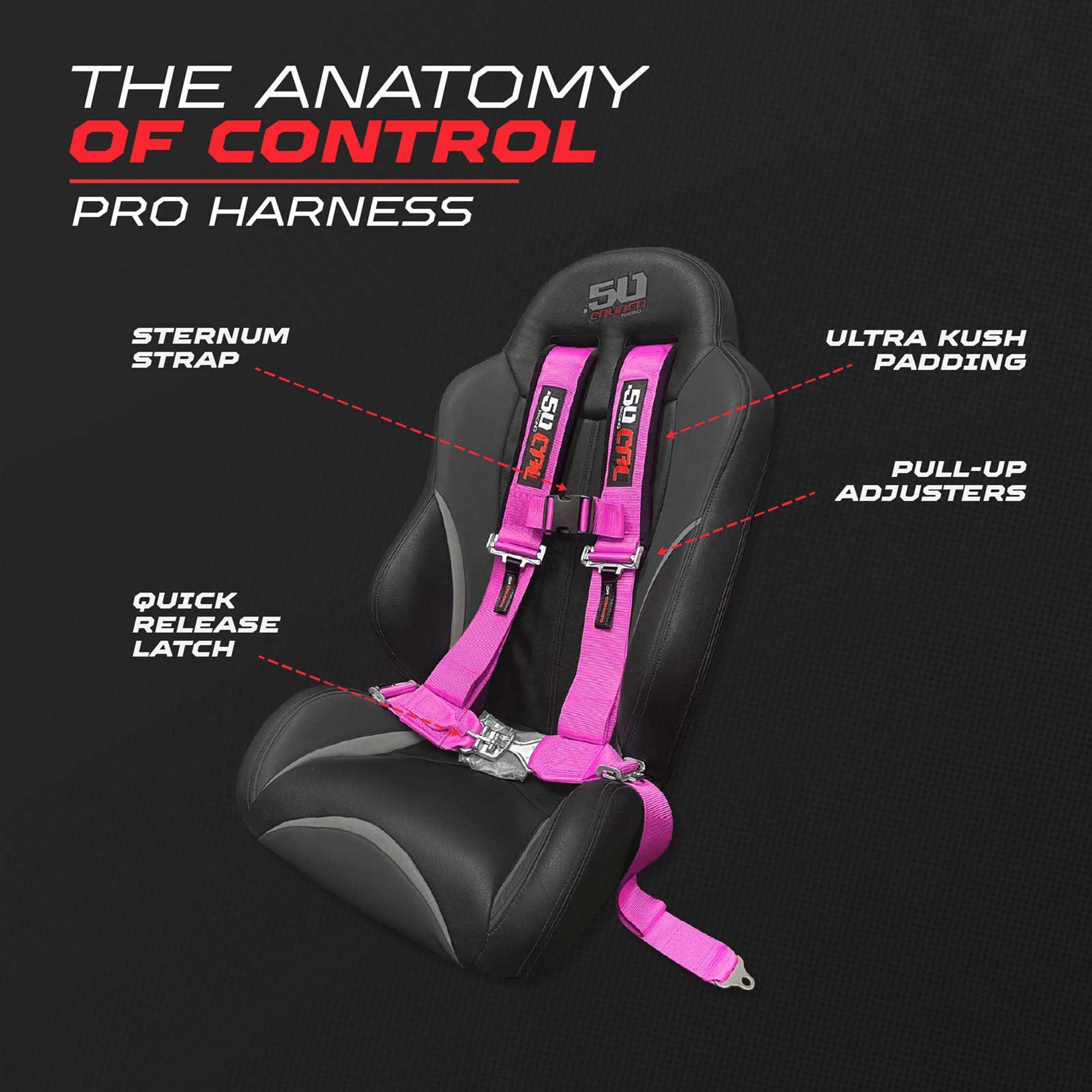 Pro Series 3" 4 point Latch Harness 50 Caliber Racing
