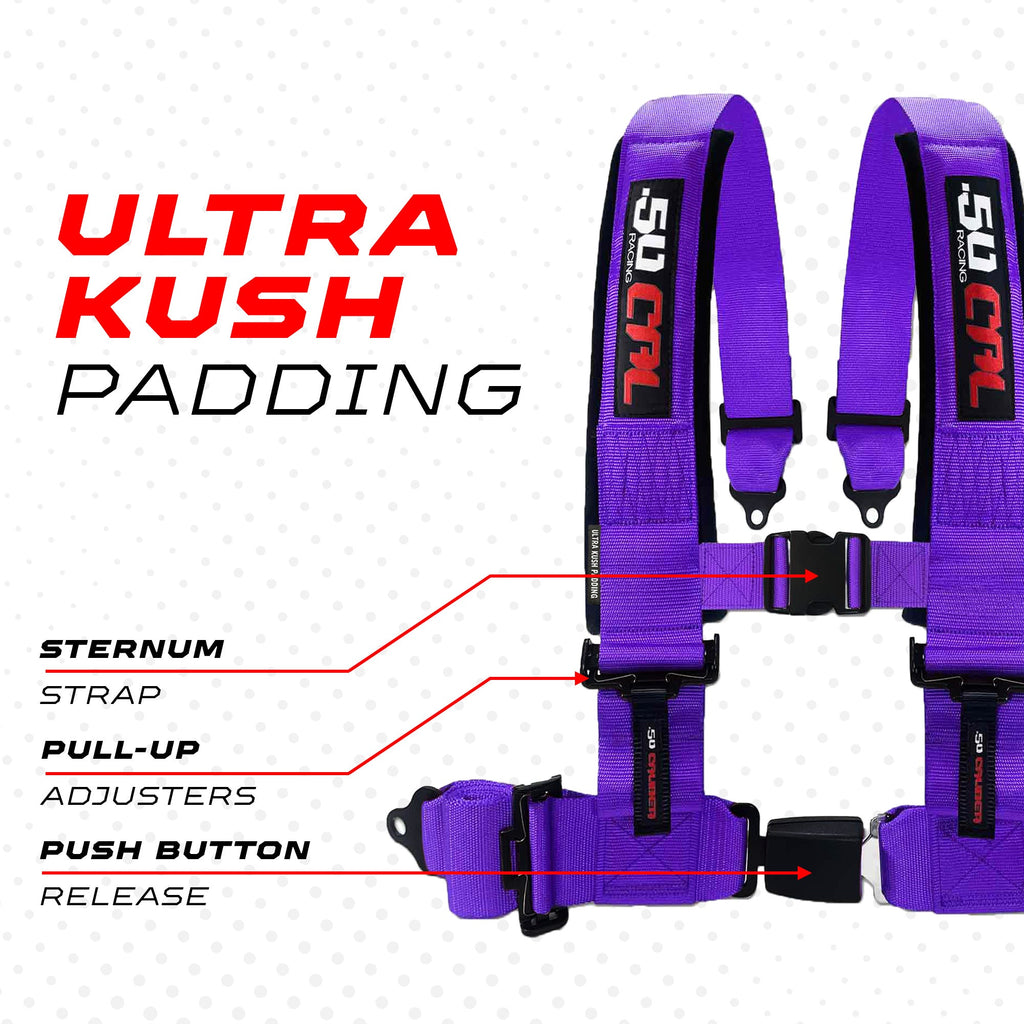 Pro Series 2" & 3" 4 point Harness with push button release