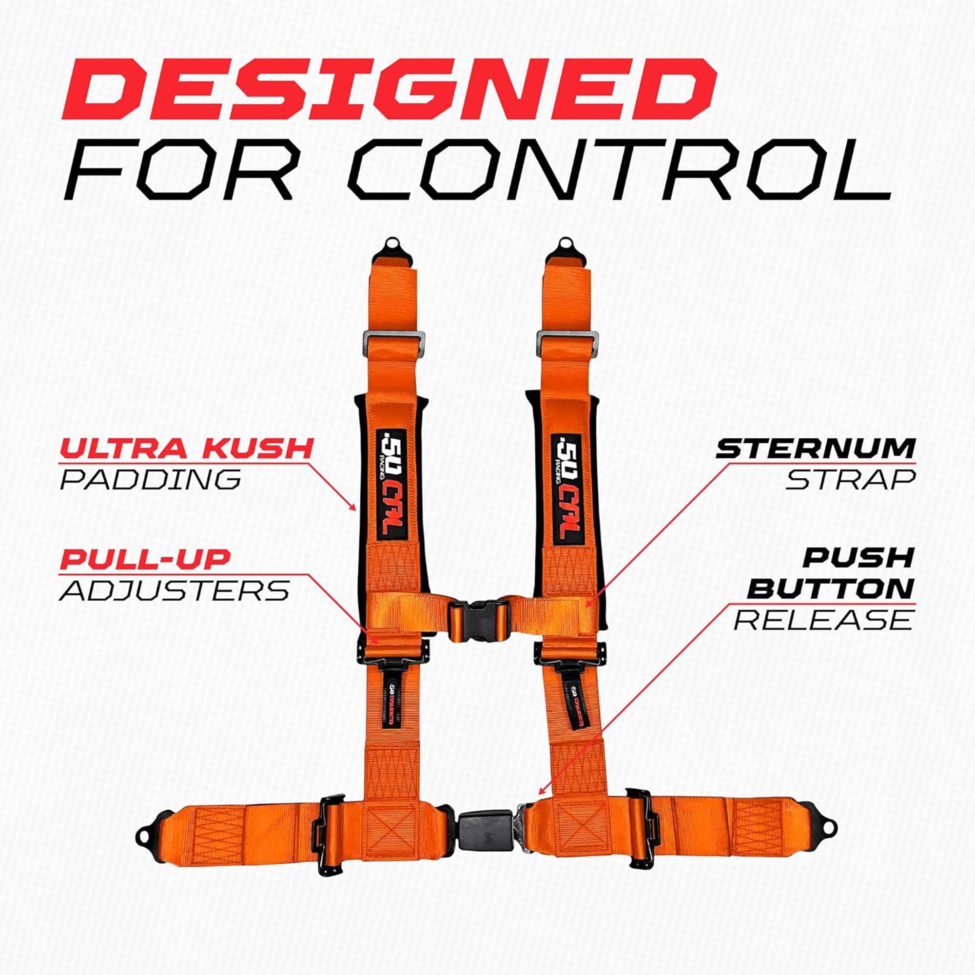 Pro Series 2" & 3" 4 point Harness with push button release