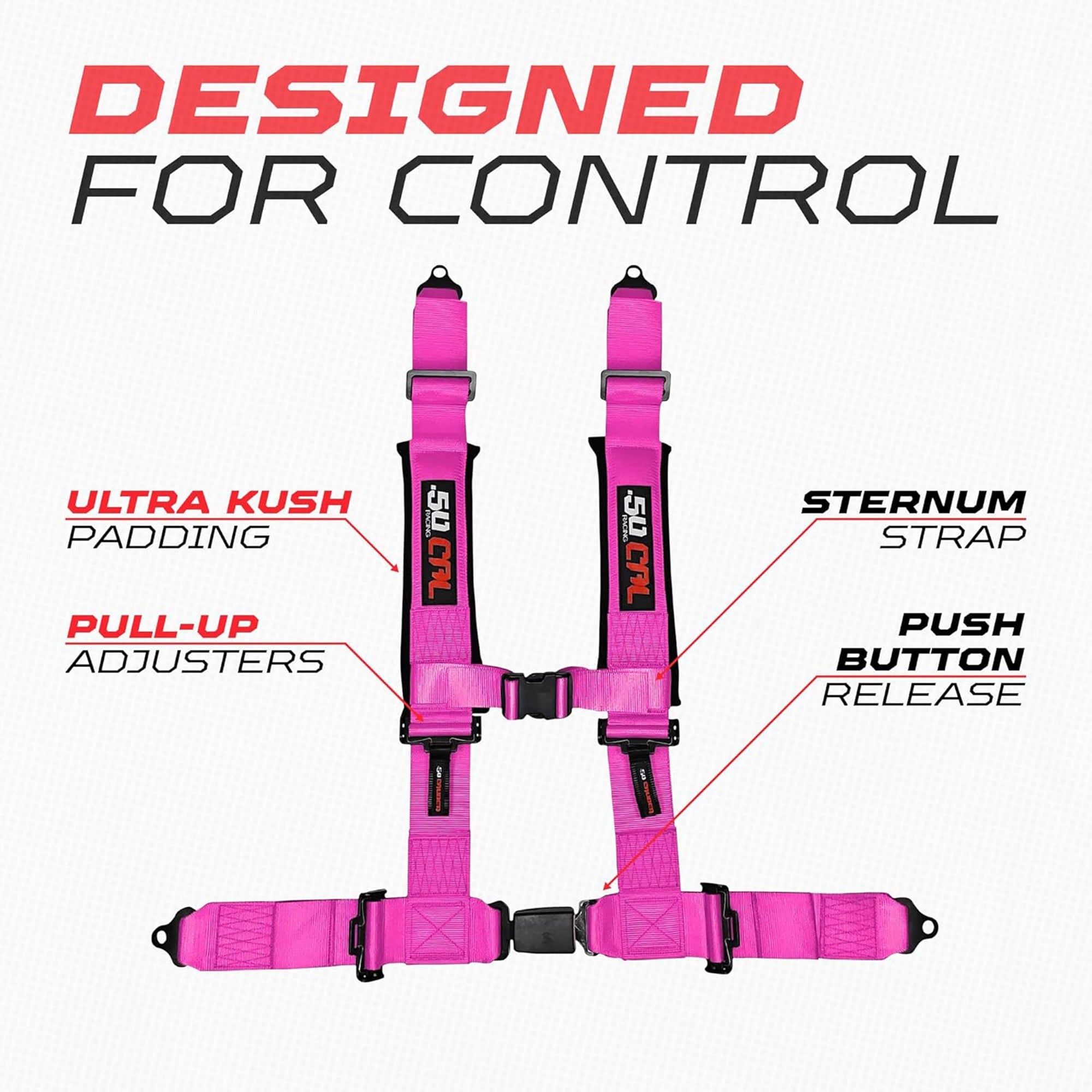 Pro Series 2" & 3" 4 point Harness with push button release