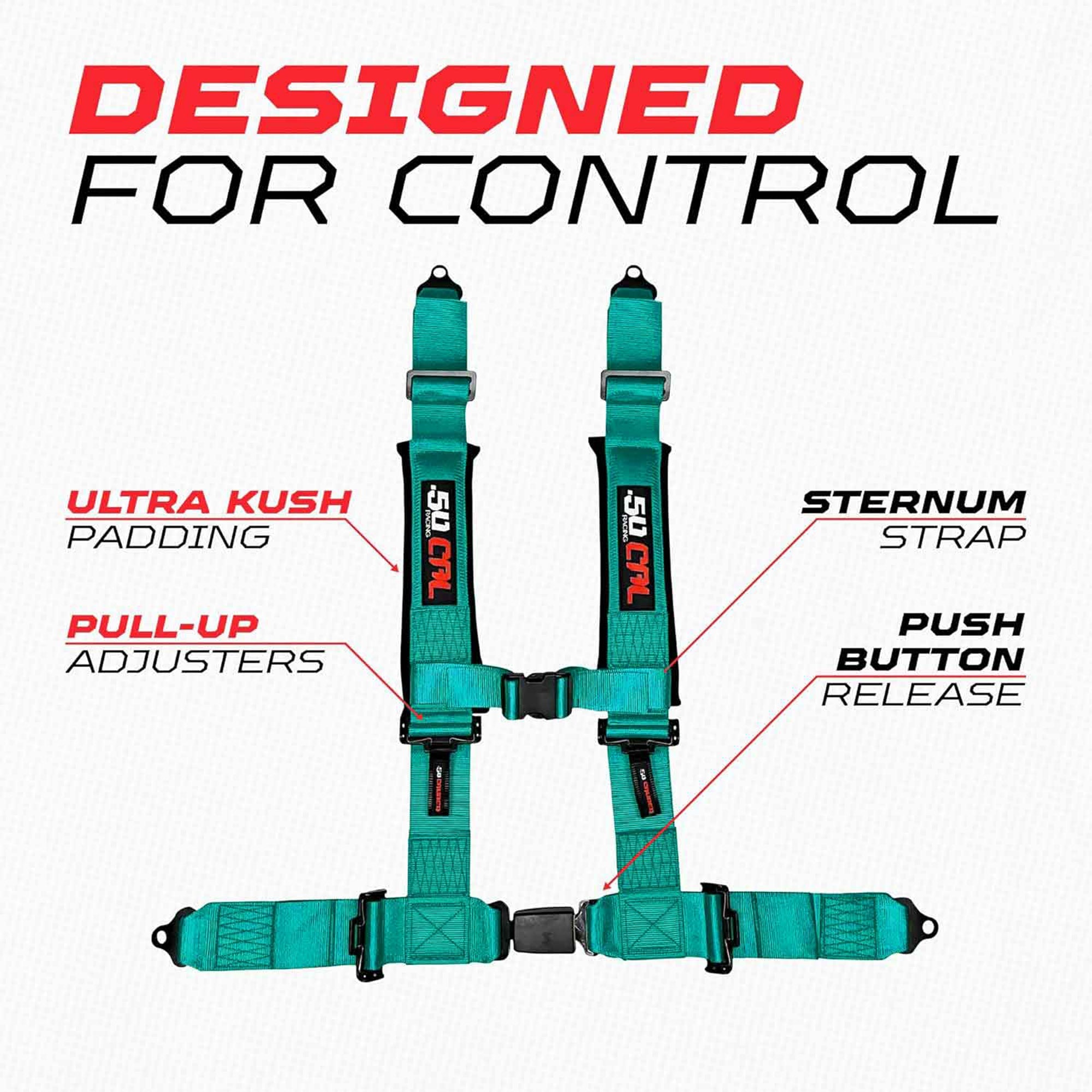 Pro Series 2" & 3" 4 point Harness with push button release