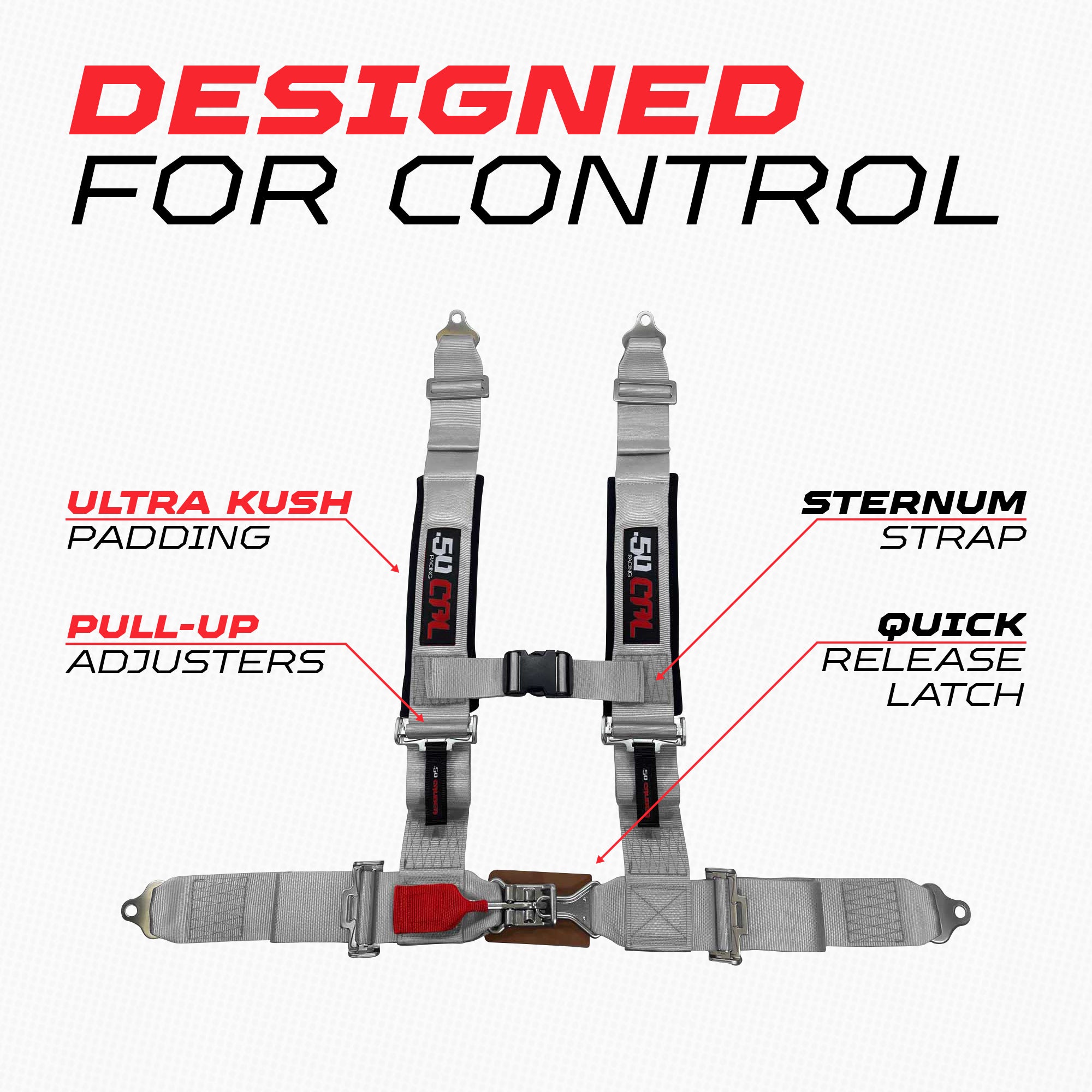 Pro Series 3" 4 point Latch Harness 50 Caliber Racing