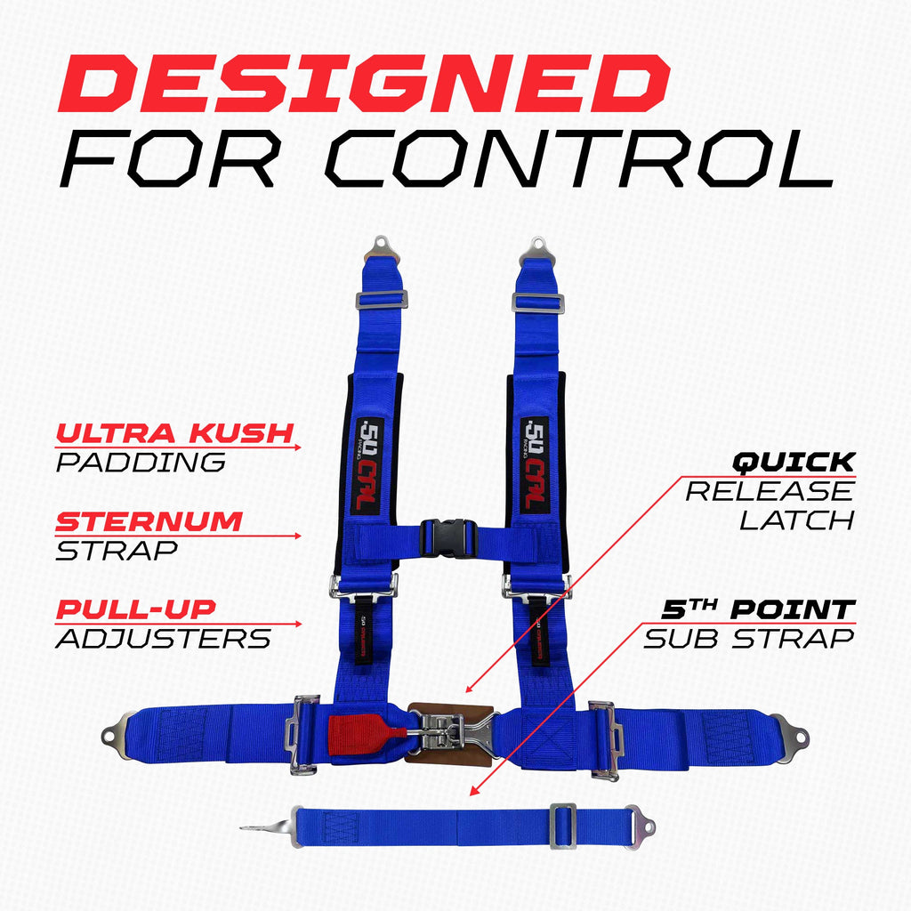 3" 5 point Pro Series Latch Harness 50 Caliber Racing Harness