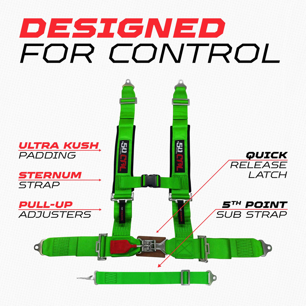 3" 5 point Pro Series Latch Harness 50 Caliber Racing Harness