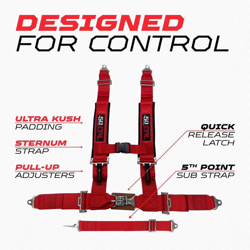 3" 5 point Pro Series Latch Harness 50 Caliber Racing Harness