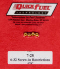 .028in- 6-32 Screw-in Restrictors (4pk)