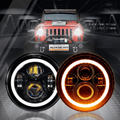 AUXBEAM 7 Inch LED Halo Headlight Replacement for Wrangler TJ CJ JK