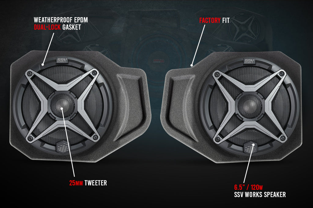 SSV Works 3-Speaker Plug-&-Play Audio System for 2018-2024 Polaris Ranger XP 1000 with Ride Command