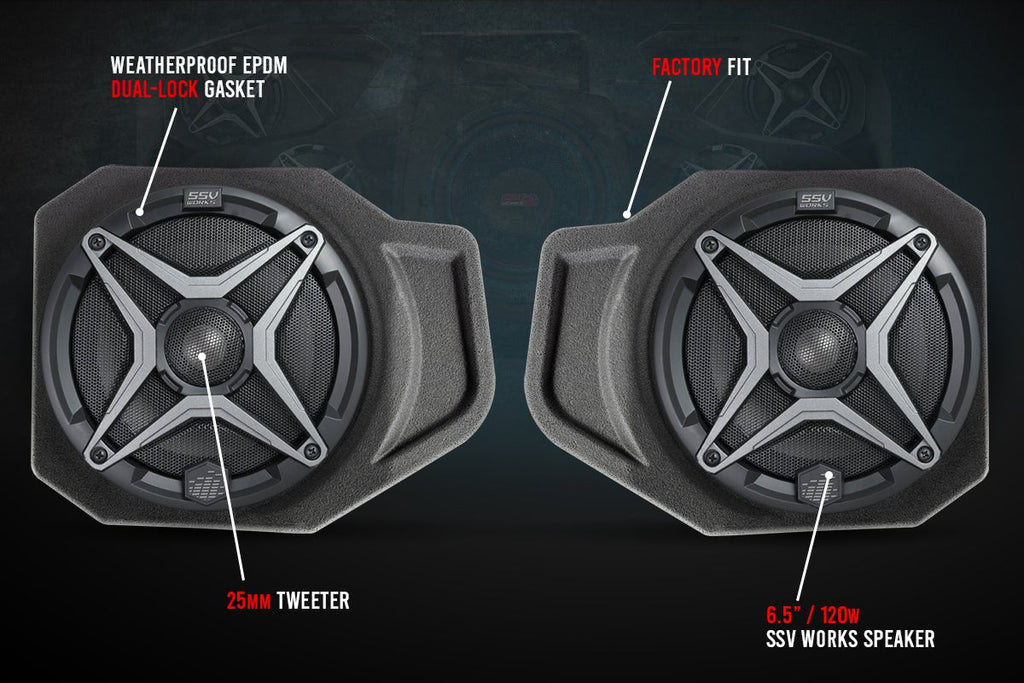 SSV Works 3-Speaker Plug-&-Play Audio System for 2018-2024 Polaris Ranger XP 1000 with Ride Command