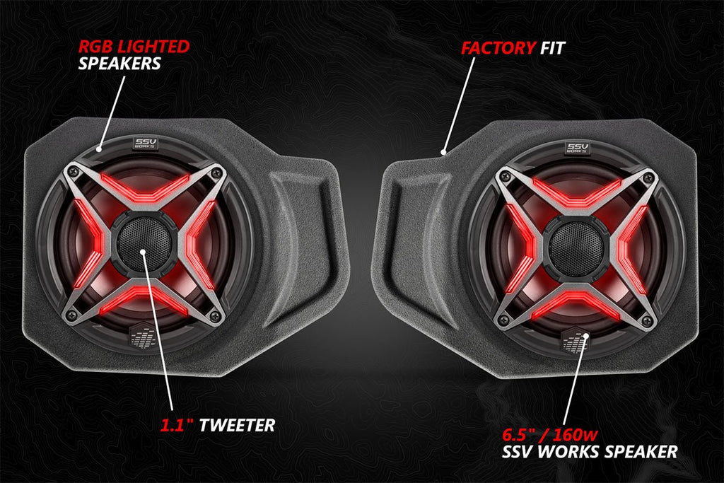 SSV Works V-Spec 5-Speaker Audio System for 2018-2024 Polaris Ranger XP 1000 with Ride Command