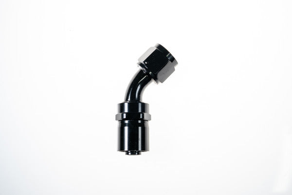 12AN 45Deg Crimp Hose End Black