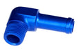 3/8in Hose to 1/4in NPT Male 90Deg Blue