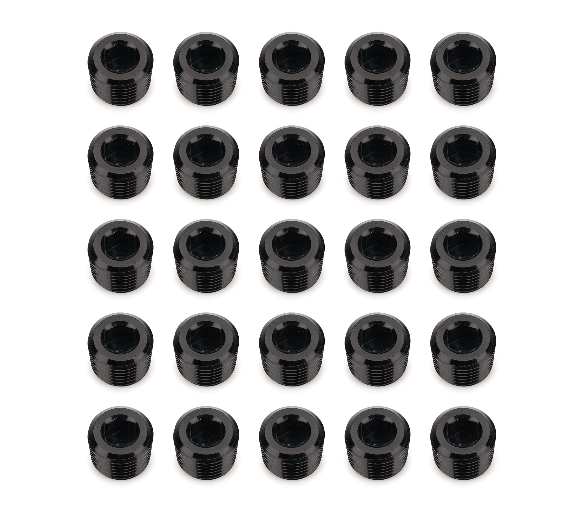 1/4in NPT Socket Head Pipe Plug 25/pkg Black