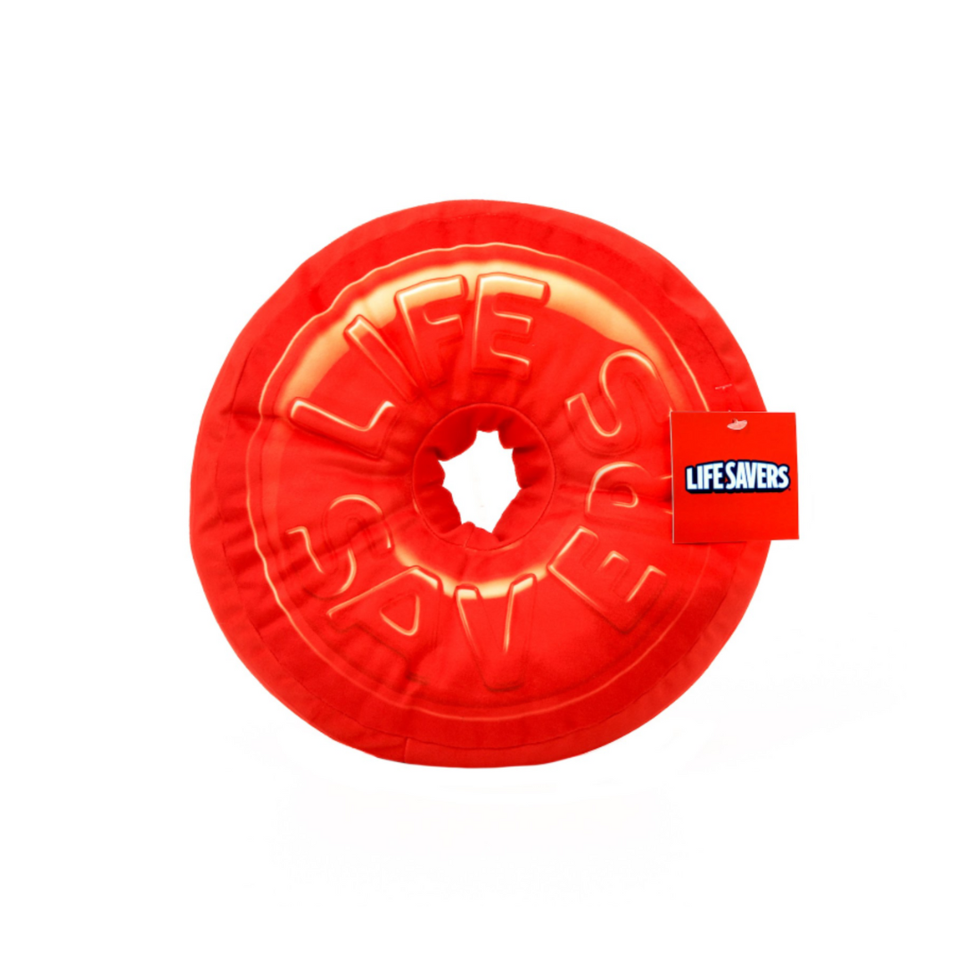Round Pillow with Hole Lifesavers Red