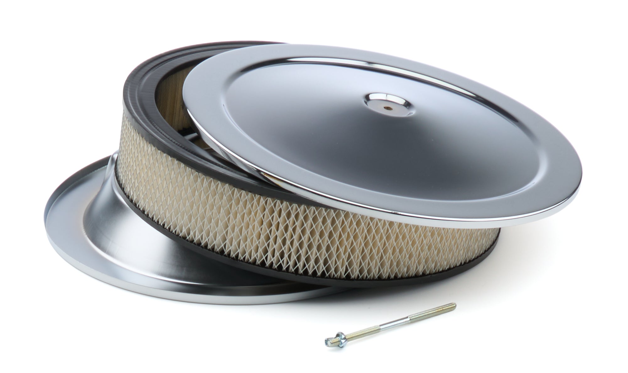 Chrome 14In X 3In Air Cleaner W/Paper Element