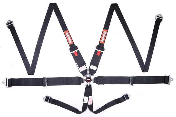 CAMLOCK 6PT PU LAP BELTS BLK