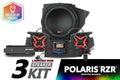 SSV Works V-Spec 3-Speaker Plug-&-Play Kit with Kenwood MR300BT for 2014-2023 Polaris RZR