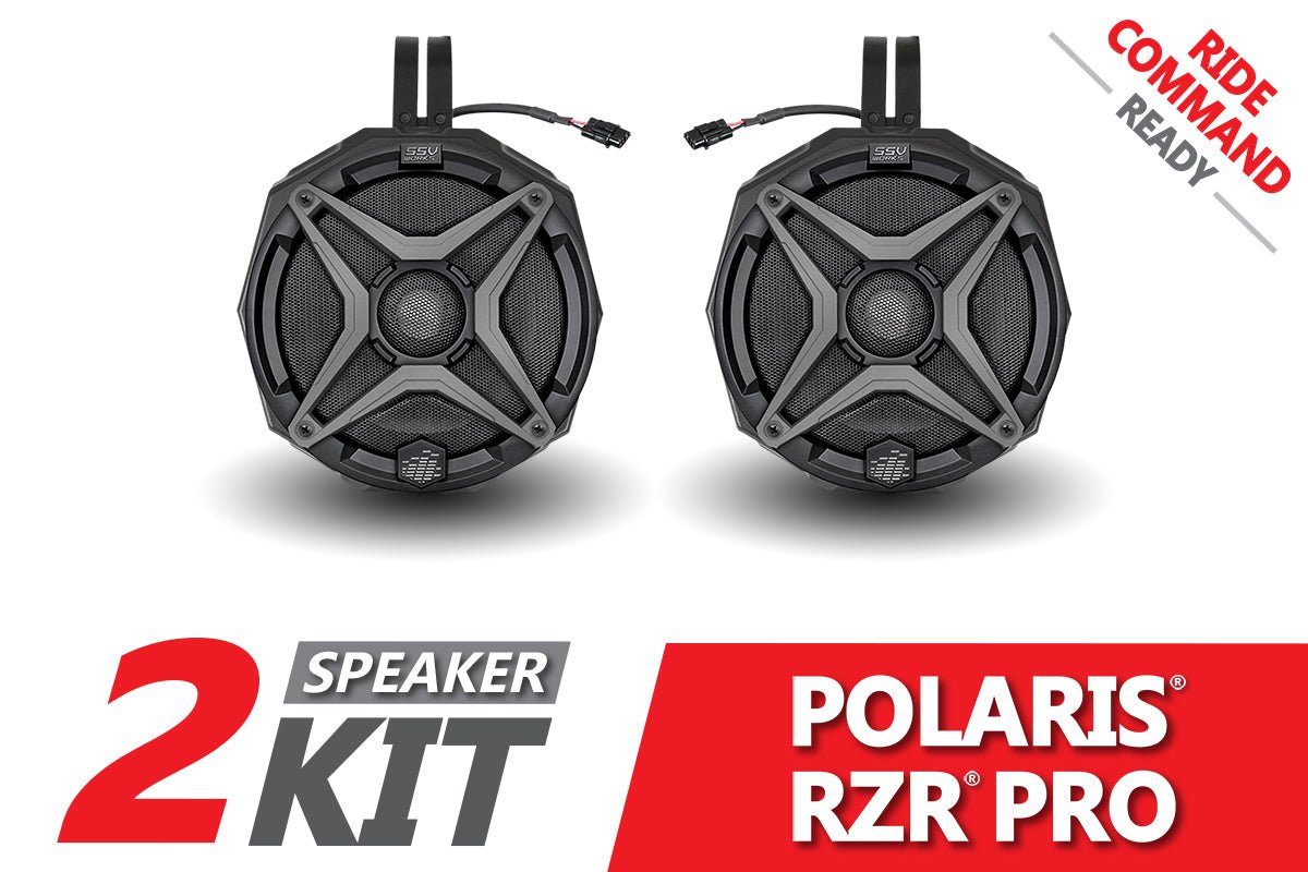 SSV Works 6.5in Cage-Mount Plug-&-Play Speaker Pods for 2020-2024 Polaris RZR Pro with Ride Command