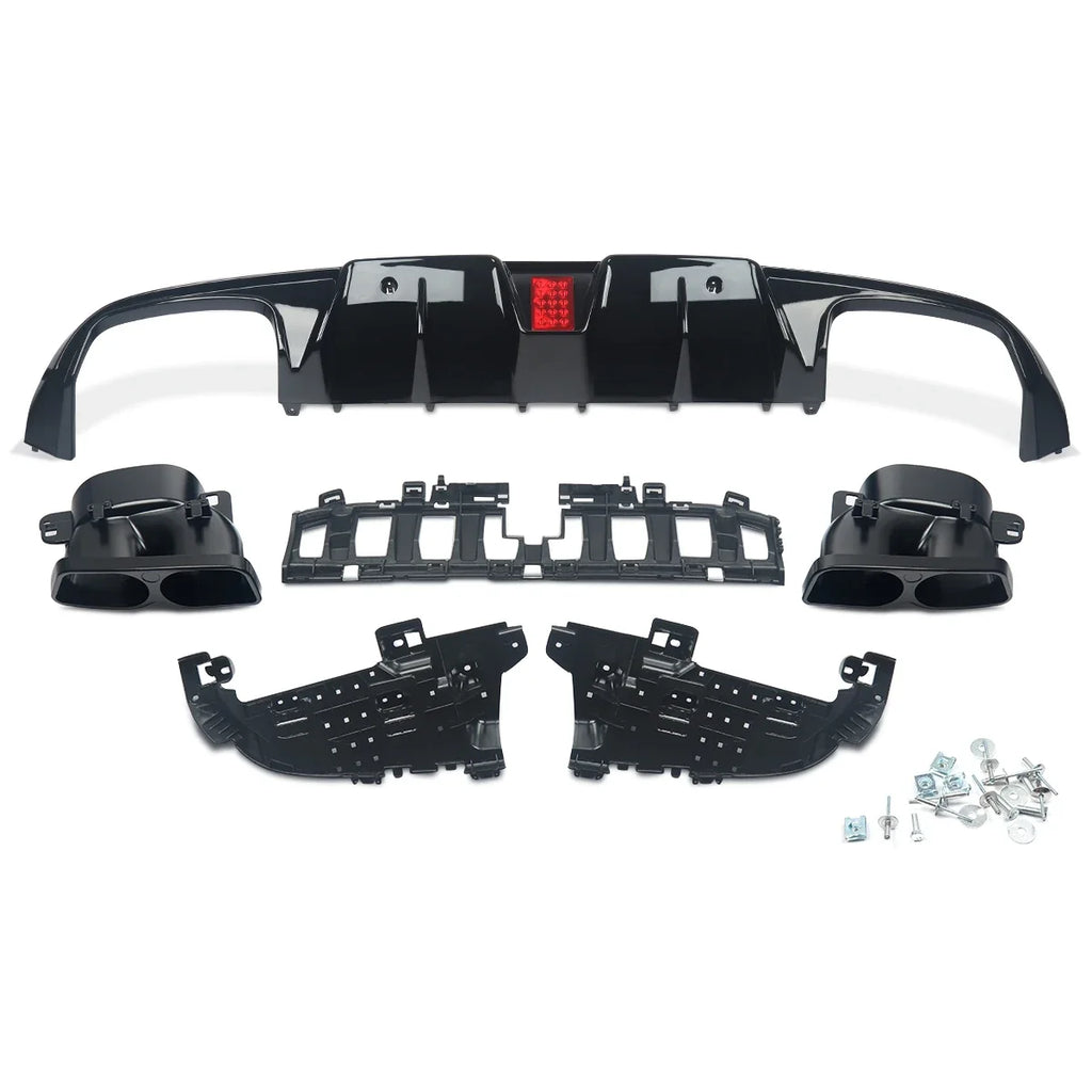 MagicKit Rear Diffuser Quad Mufflers For Benz C205 Sport Coupe C43 C63 AMG 2015-2018