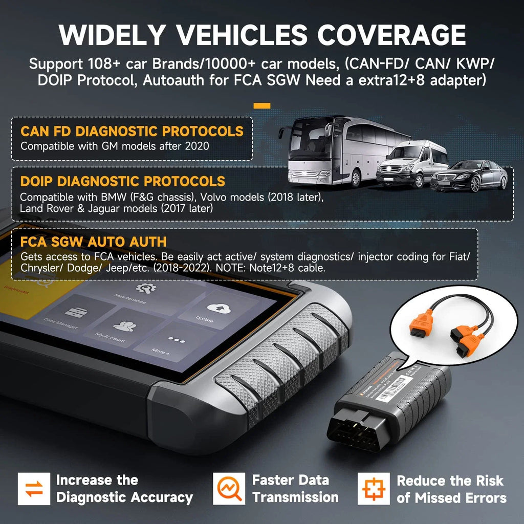 FOXWELL NT809BT OBD2 Bluetooth Automotive Scanner All System BiDirectional Scan Tool 30+ Reset OBD2 Code Reader Diagnostic Tool