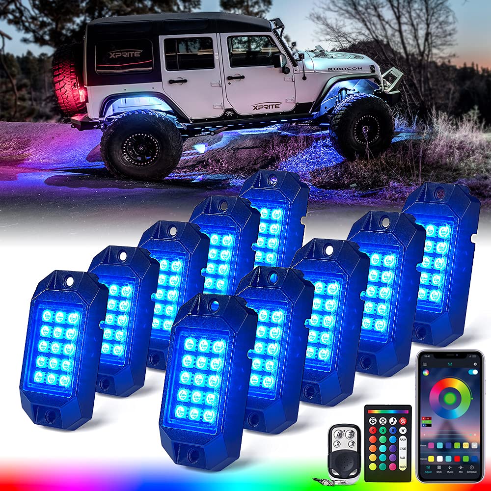 Xprite Rock Lights Rgbw Led Lights With Bluetooth Remote