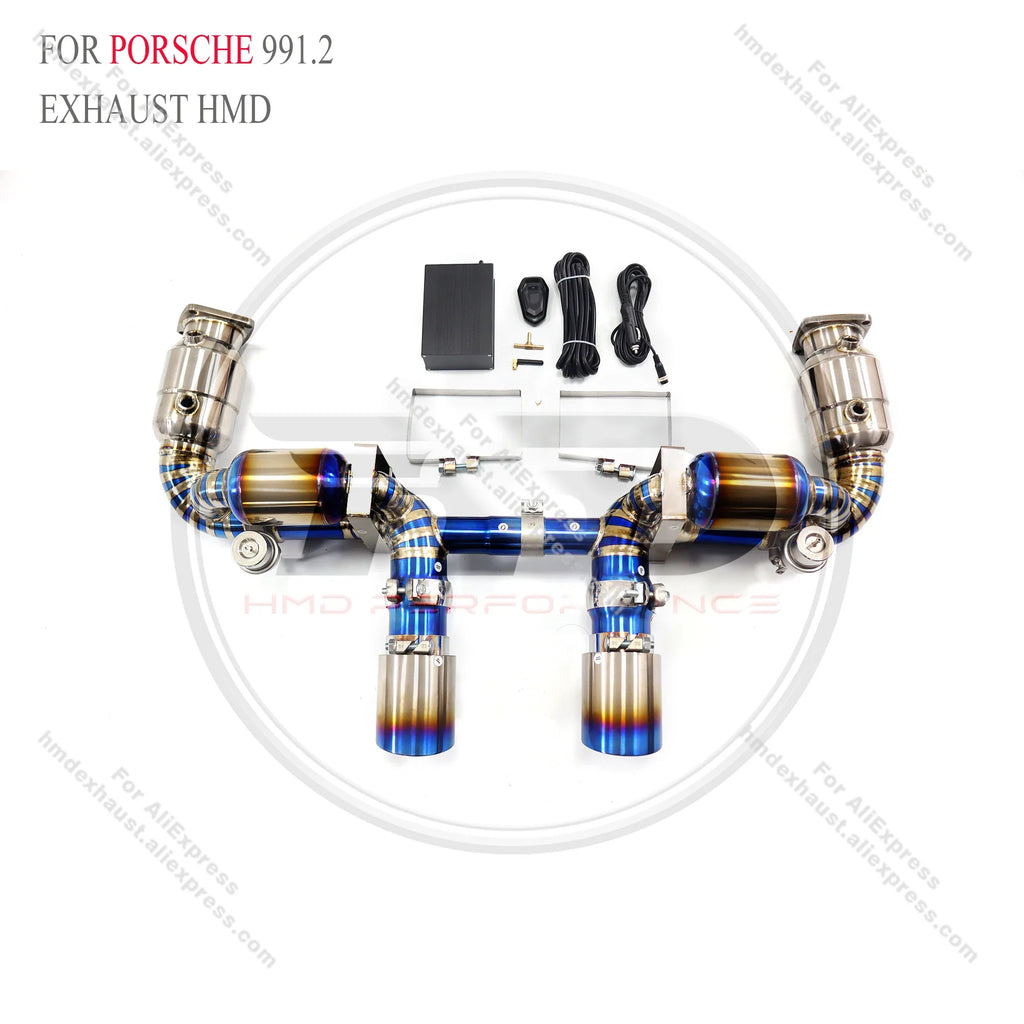 HMD Exclusive customization Exhaust System Titanium alloy High Flow Downpipe and catback for Porsche 911 991.2 with GT3