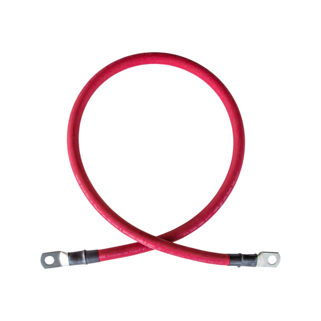 4/0 Gauge (AWG) Black and Red Pure Copper Battery Cable Wire with Lug Connector Ring Terminals