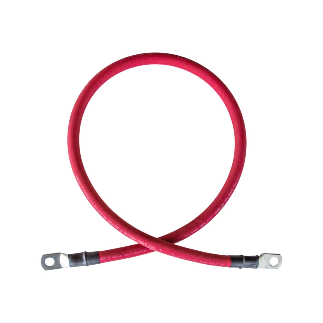 4/0 Gauge (AWG) Black and Red Pure Copper Battery Cable Wire with Lug Connector Ring Terminals