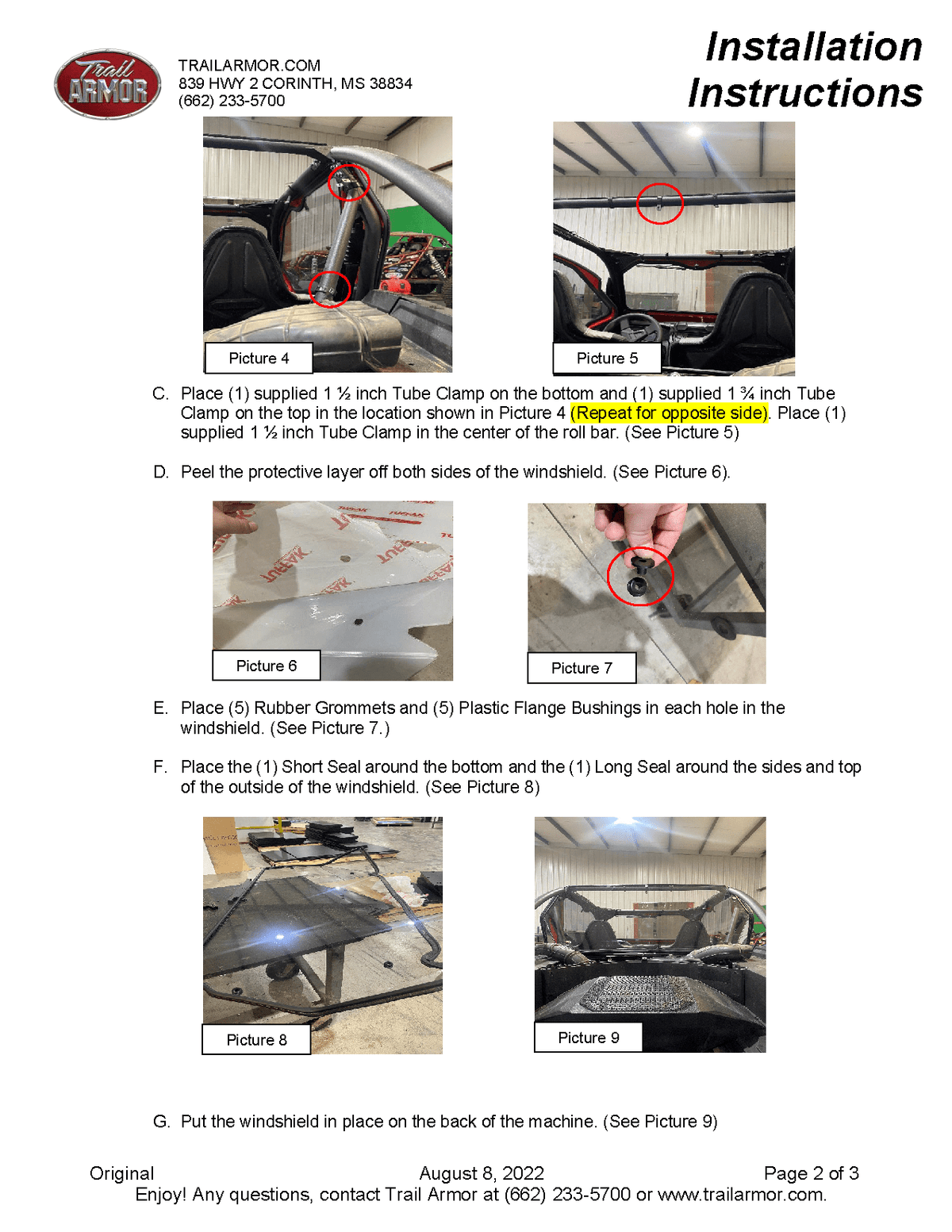 Trail Armor Rear Window Dust Shield Kit for 2020-22 Kawasaki KRX