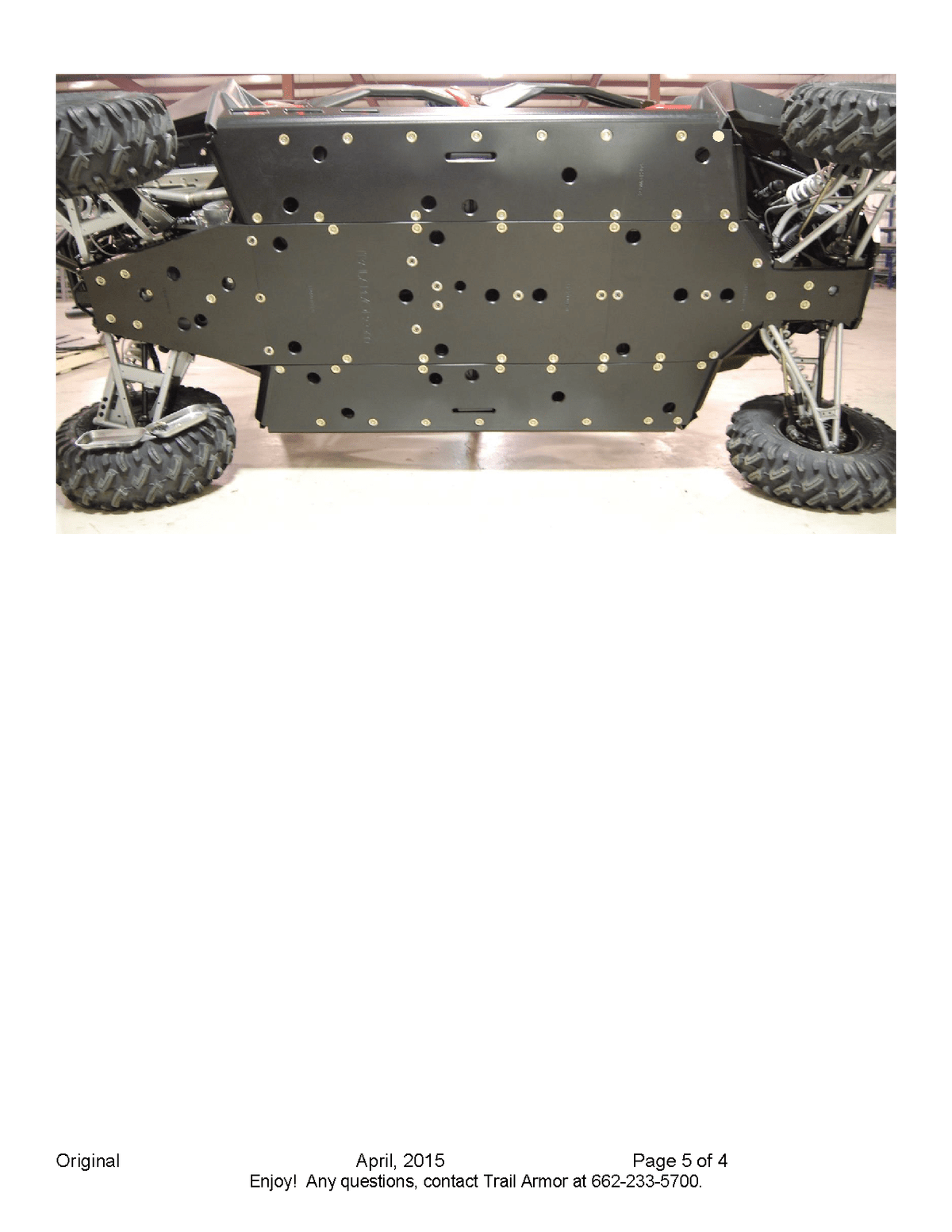 Trail Armor Full Skid Plate for 2015-17 Polaris RZR 900 4 / RZR S 1000 4