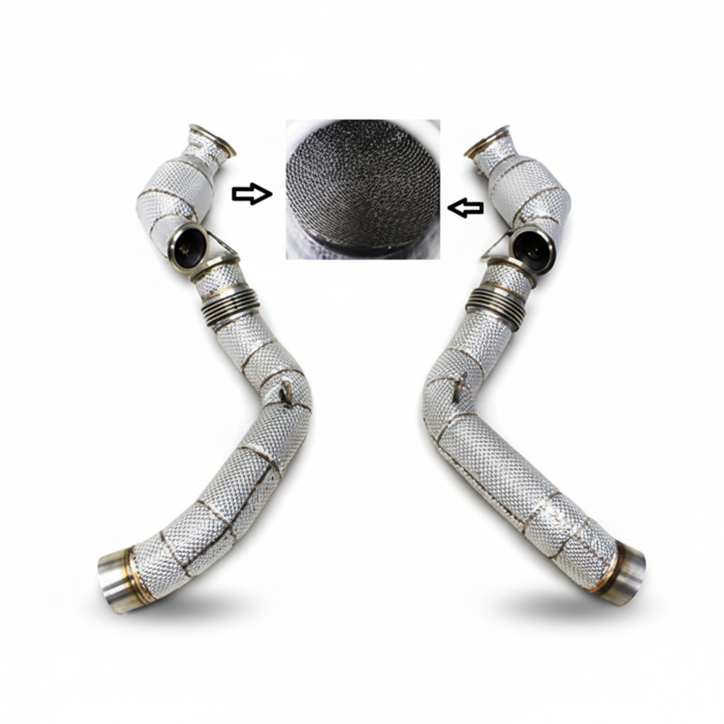 Stainless Catted Downpipe Heat Shield for BMW M5 F90 4.4T