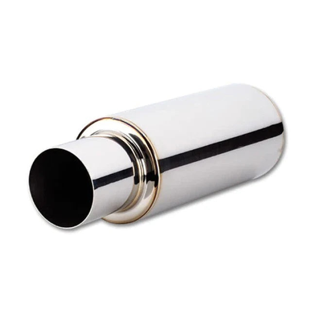 MUFFLER ROUND SS TURBO 3IN-4IN