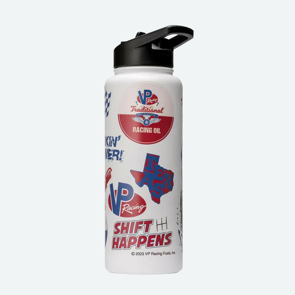 VP Racing - 34 oz. Quencher White Stainless Steel Water Bottle