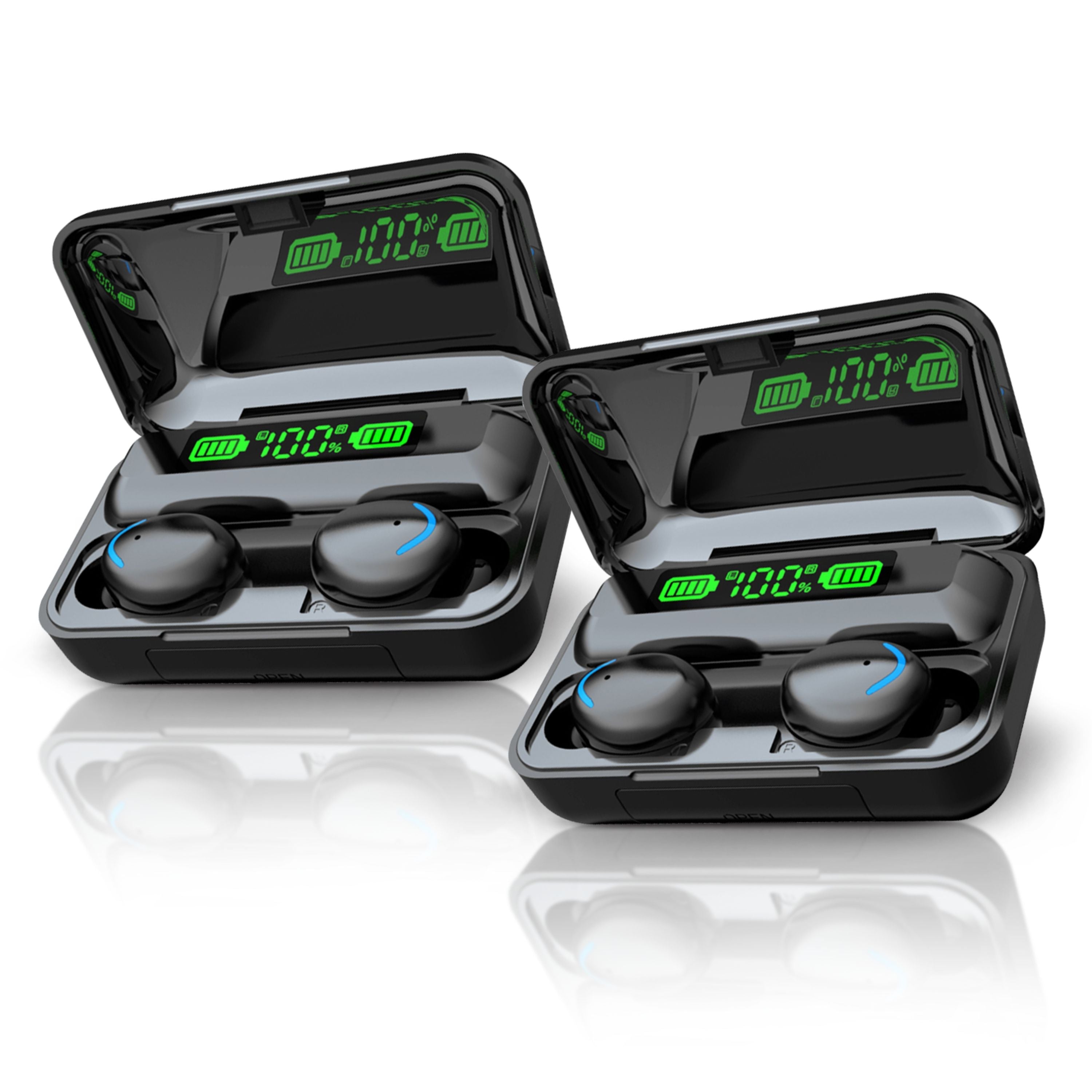 Flux 7 TWS Earbuds w/ Wireless Charging Case & Power Bank - 2-Pack