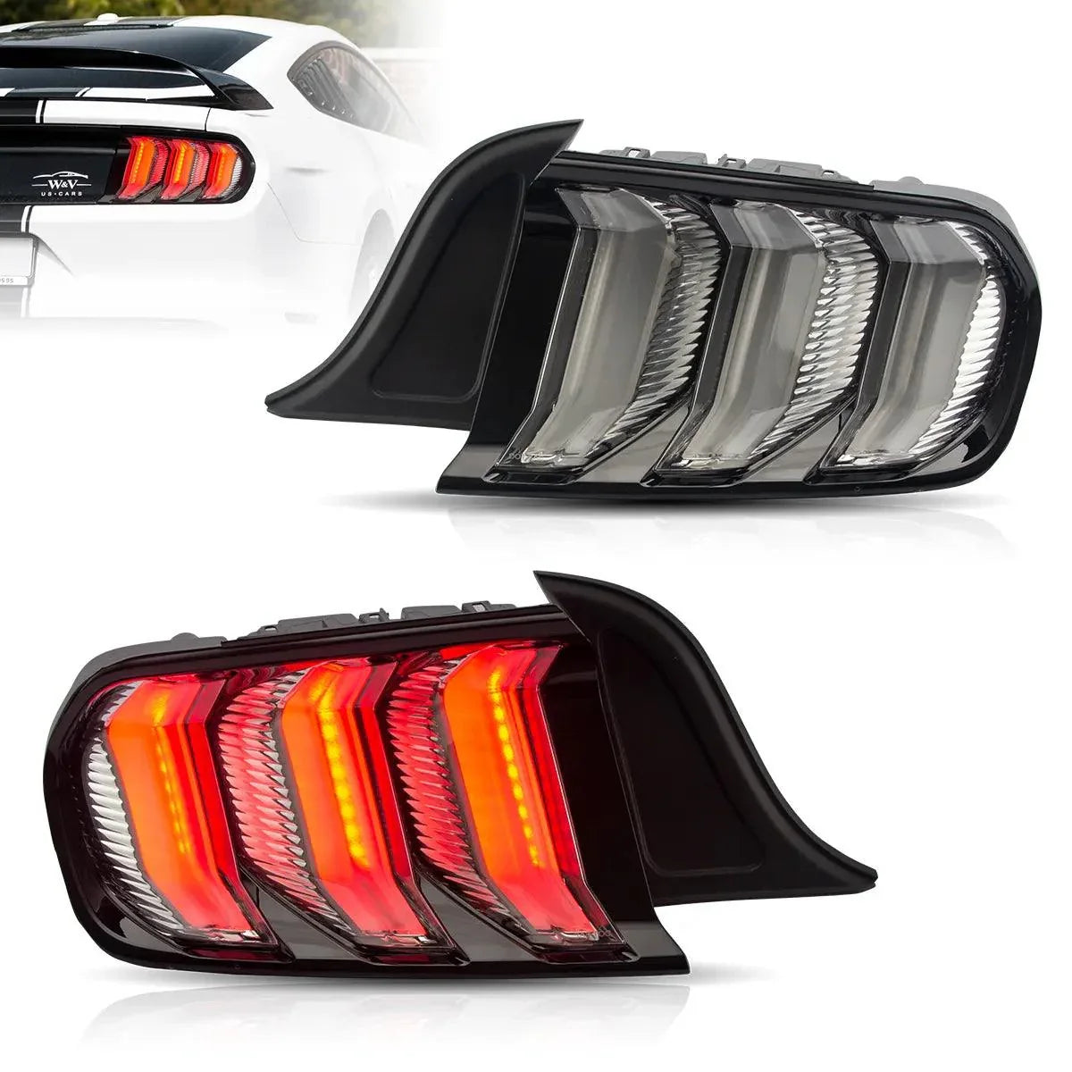 LED Tail Lights Assembly With 5 Modes Sequential Turn Signal For 2015-2023 Mustang 6th Gen (S550)