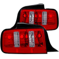 Anzo 2005-2009 Ford Mustang Taillights Red/Clear - 2010 Style