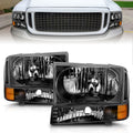 Anzo 2000-2004 Ford Excursion Crystal Headlights Black