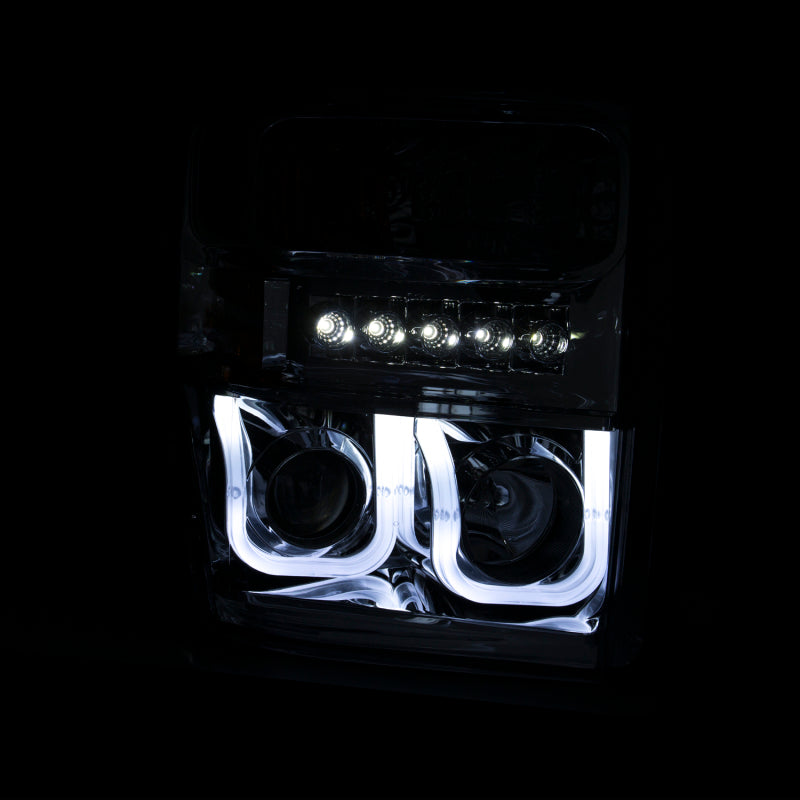 Anzo 2008-2010 Ford F-250 Projector Headlights w/ U-Bar Black