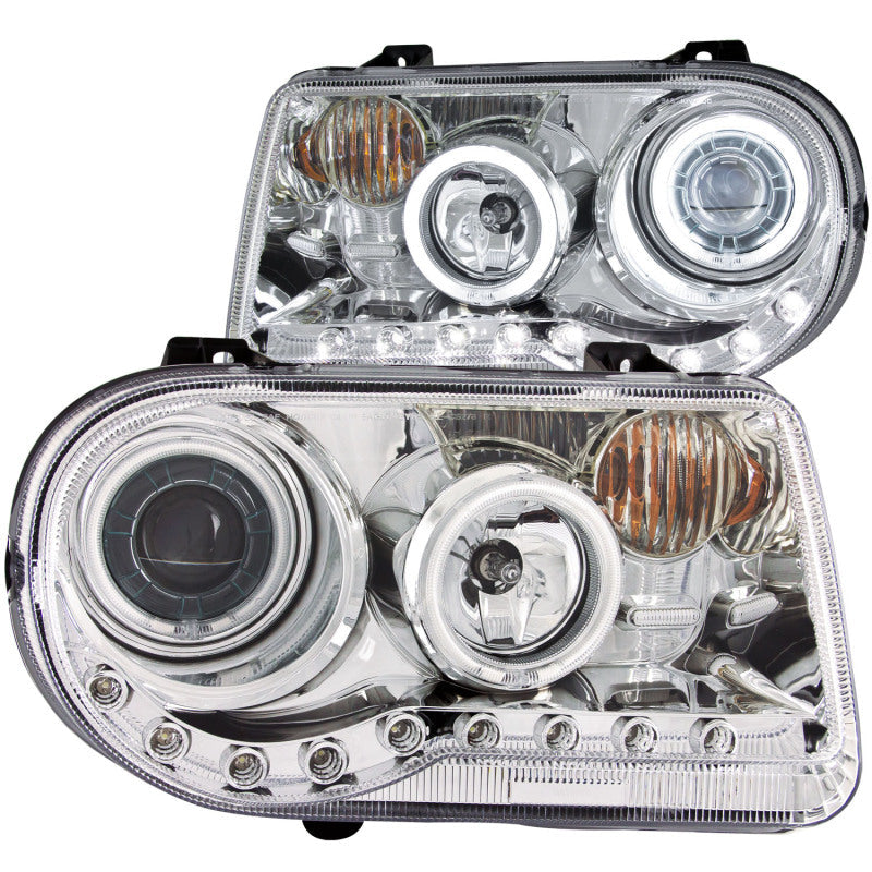 Anzo 2005-2010 Chrysler 300C Projector Headlights w/ Halo Chrome (CCFL) G2