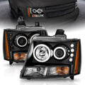 Anzo 2007-2013 Chevrolet Avalanche Projector Headlights w/ Halo Black(CCFL)