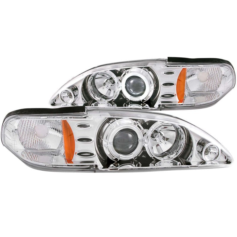 Anzo 1994-1998 Ford Mustang Projector Headlights w/ Halo Chrome 1pc