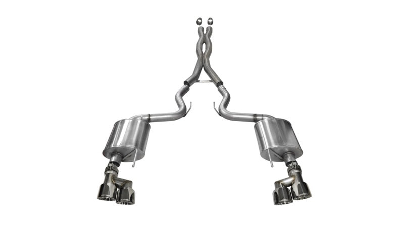 Corsa Performance 15-16 Ford Mustang GT 5.0 3in Cat Back Exhaust Polish Quad Tips