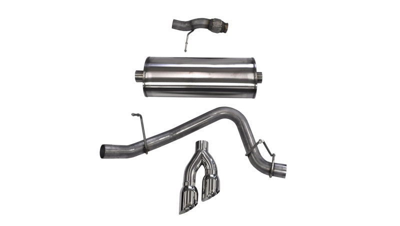 Corsa Performance Cat Back Exhaust, Sport, 3in, Single Side Twin Polished 4in Tips, 2015