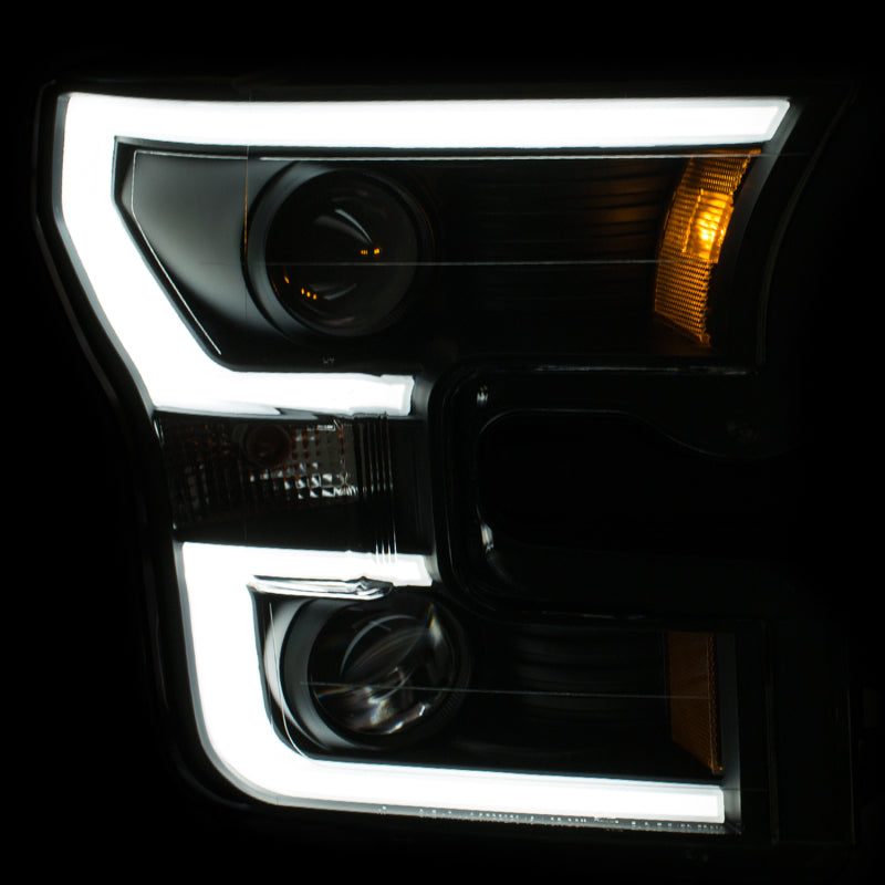 Anzo 2015-2016 Ford F-150 Projector Headlights w/ Plank Style Design Black